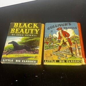 Vtg Gulliver's Travels & Black Beauty Little Big Classics 1939 Hard Cover Lot